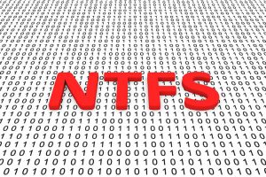 ntfs as binary code 3D illustration