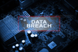 Digital Business and Technology concept, Virtual screen showing DATA BREACH.