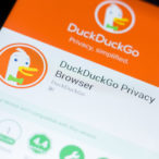 DuckDuckGo Privace Browser mobile app on the display of tablet PC
