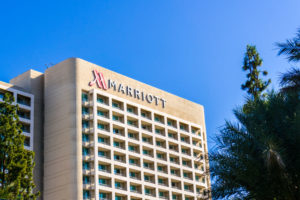 Los Angeles CA USA - Marriott hotel facade