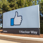 Sign of Facebook at the entrance of headquarter in Silicon Valley, San Francisco