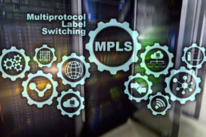 MPLS. Multiprotocol Label Switching. Routing Telecommunications Networks Concept on virtual screen